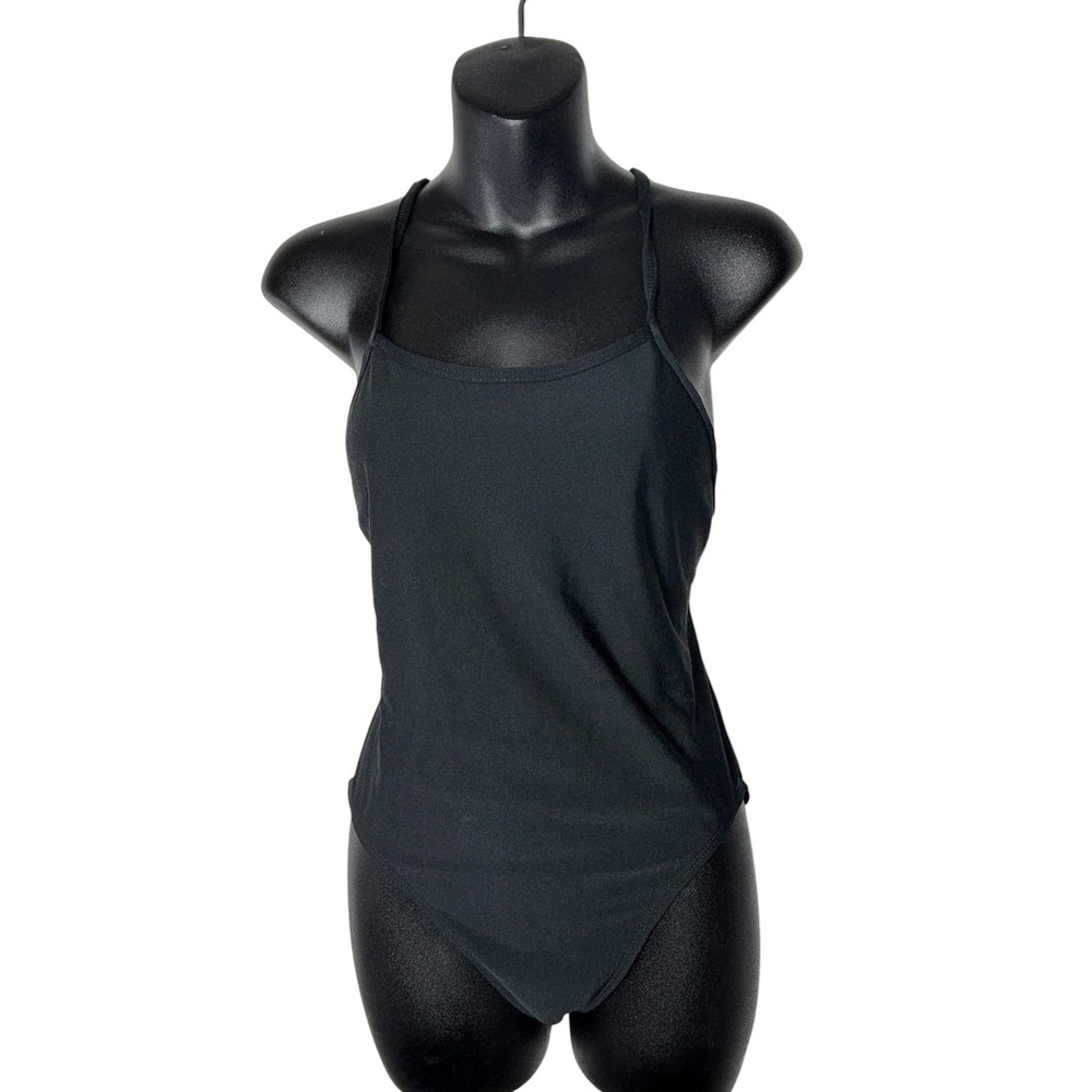 Jolyn swim women's 32 Perry black micro ribbed one piece swimsuit training
